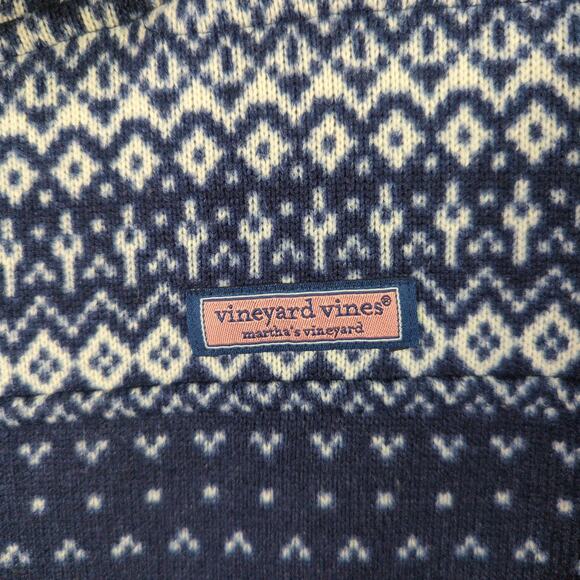 Vineyard Vines Sweater Womens M Blue Fair Isle Funnel Neckrbay - Picture 4 of 8